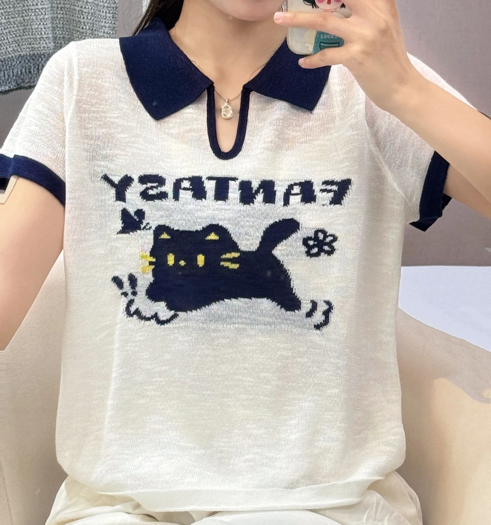 【EK601-EK800美树家】【绘绘】2025春季新款针织上衣百搭女装