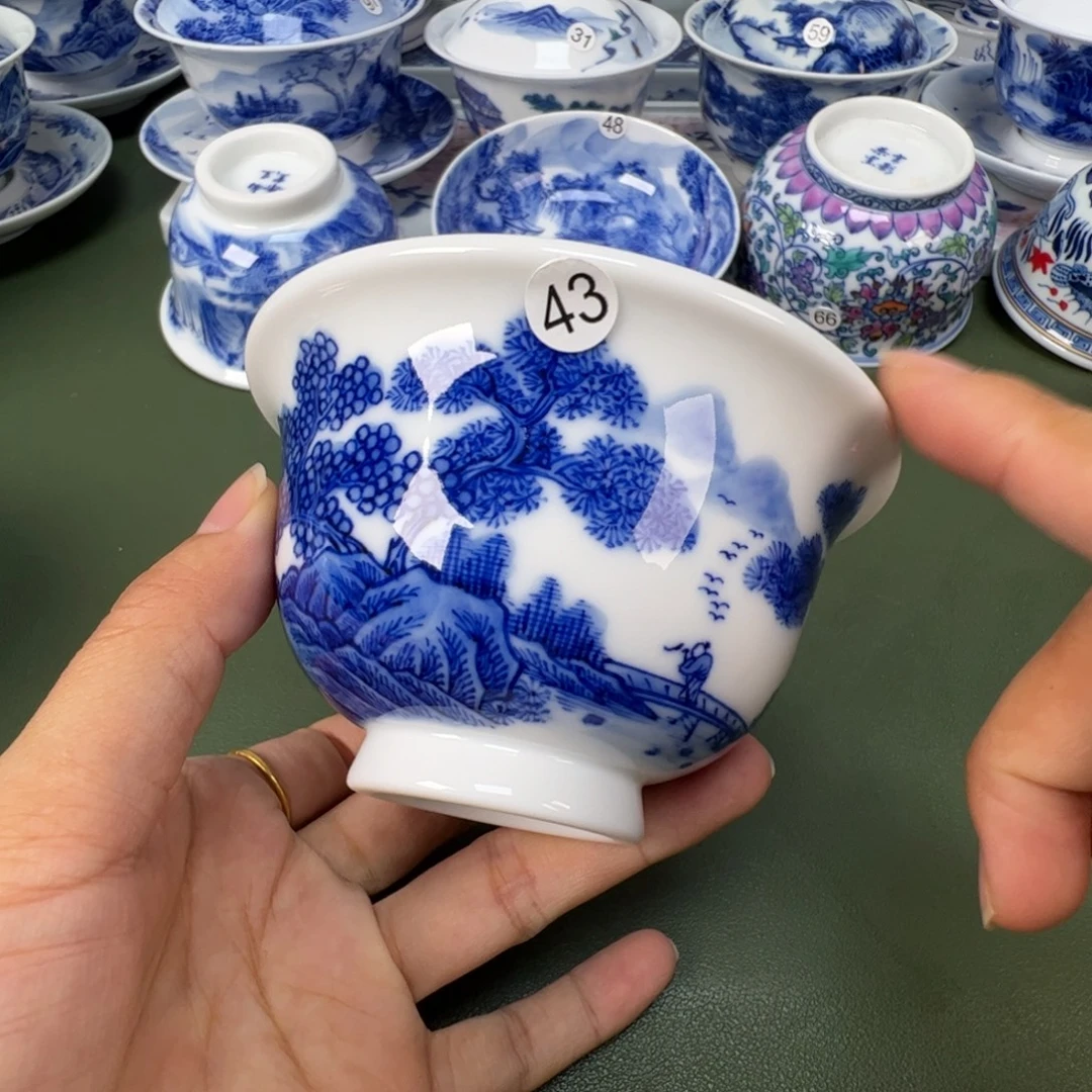 景德镇纯手工纯手绘茶具木木43