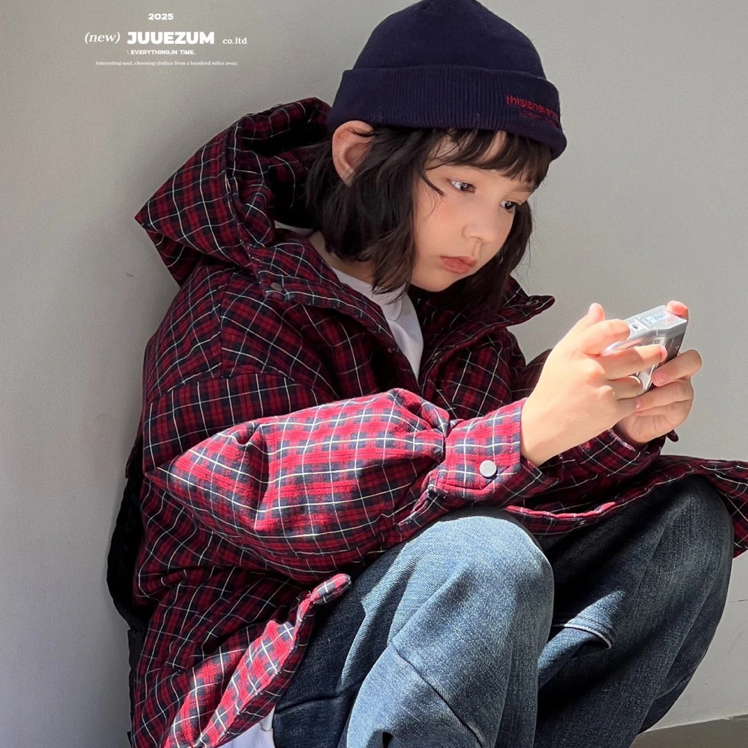 星玺2025冬款格子棉服外套JZ。7020