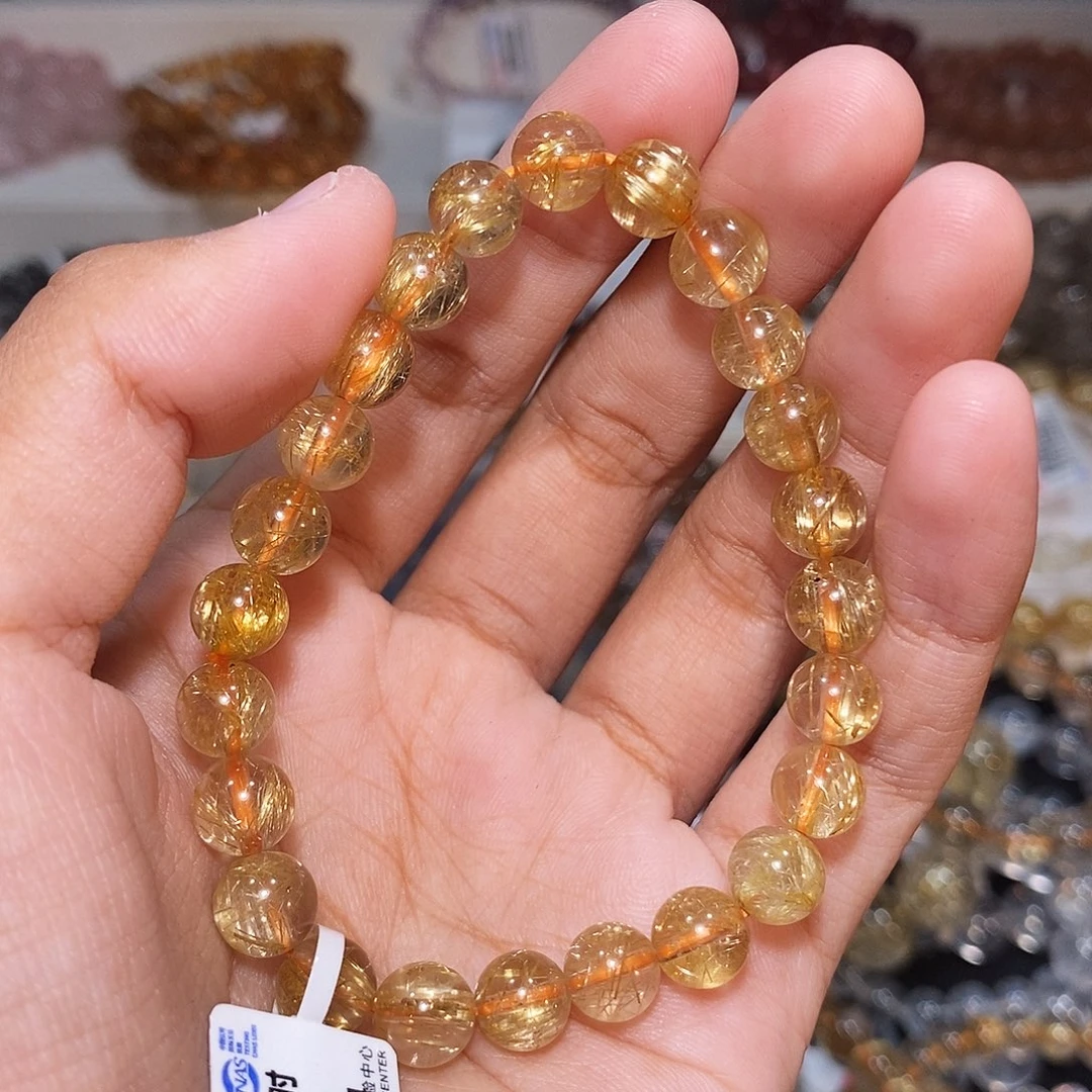 果***宝发晶手链未镶嵌烟花发晶7.9mm