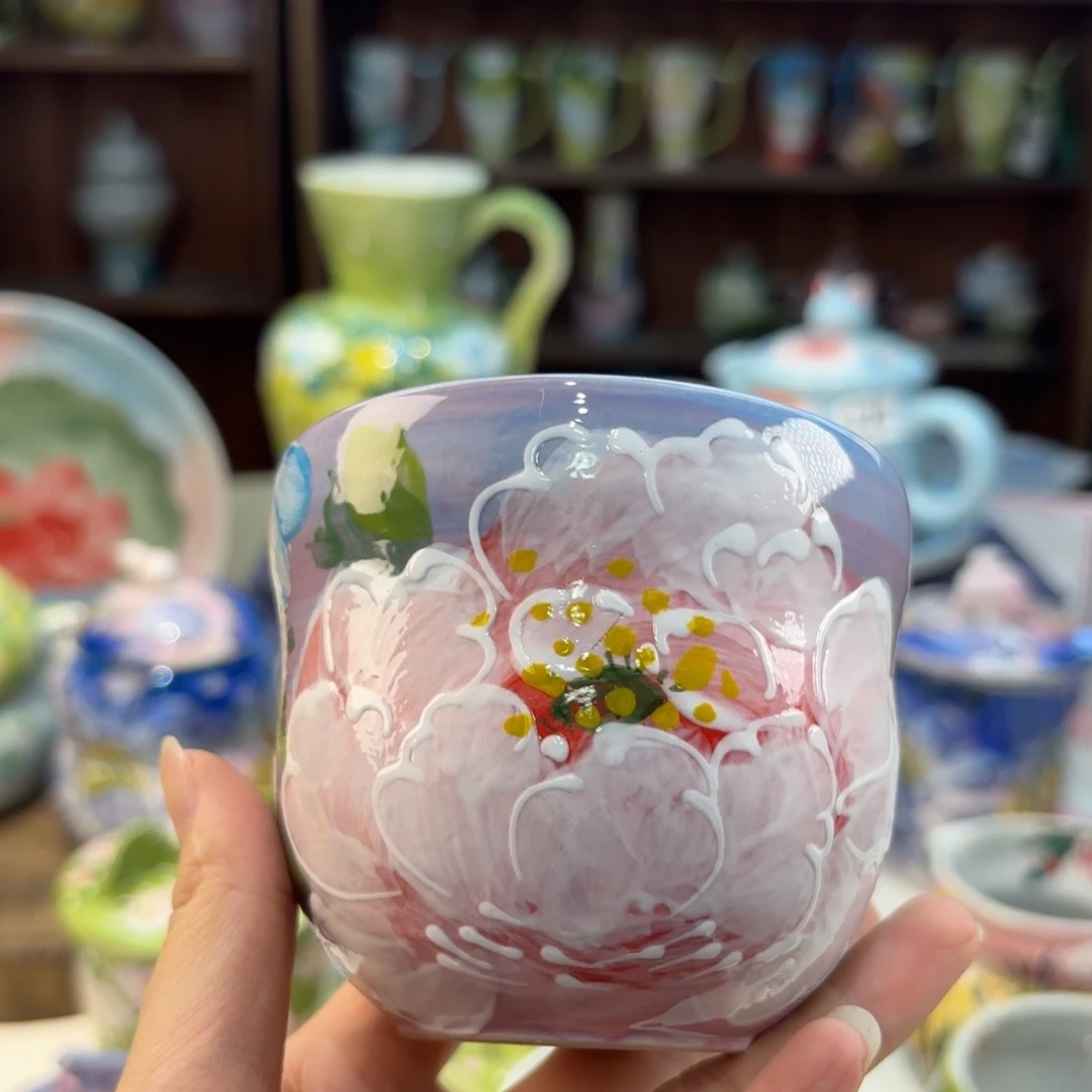 瓷片景德镇手绘高温釉下彩陶瓷茶具