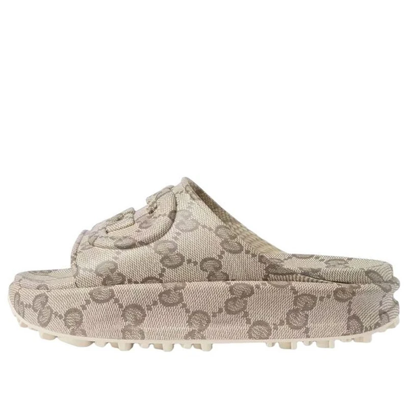 未使用 GUCCI/古驰 男女同款 凉鞋米色乌木