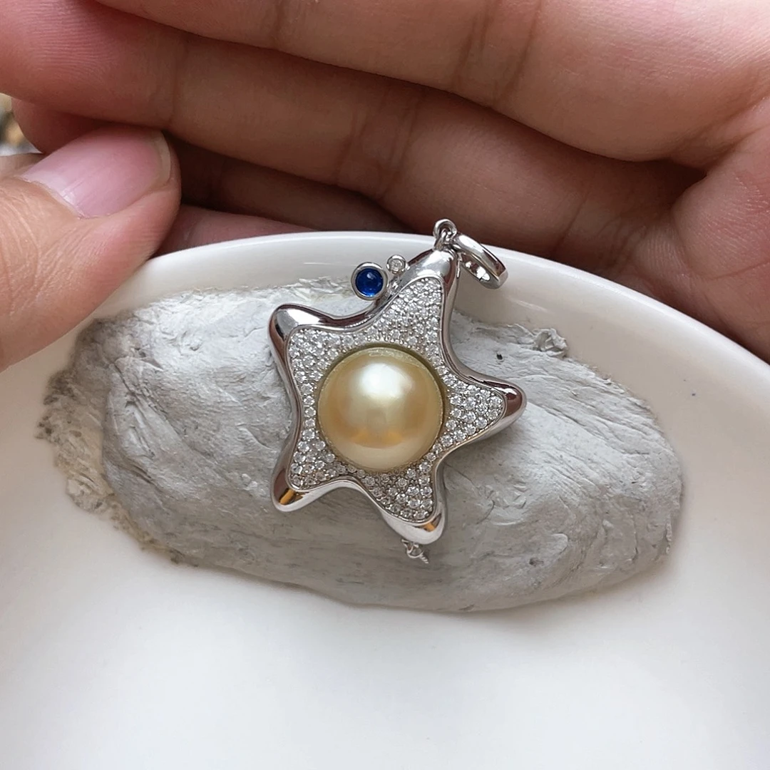 银S925镶嵌海水珍珠颈饰