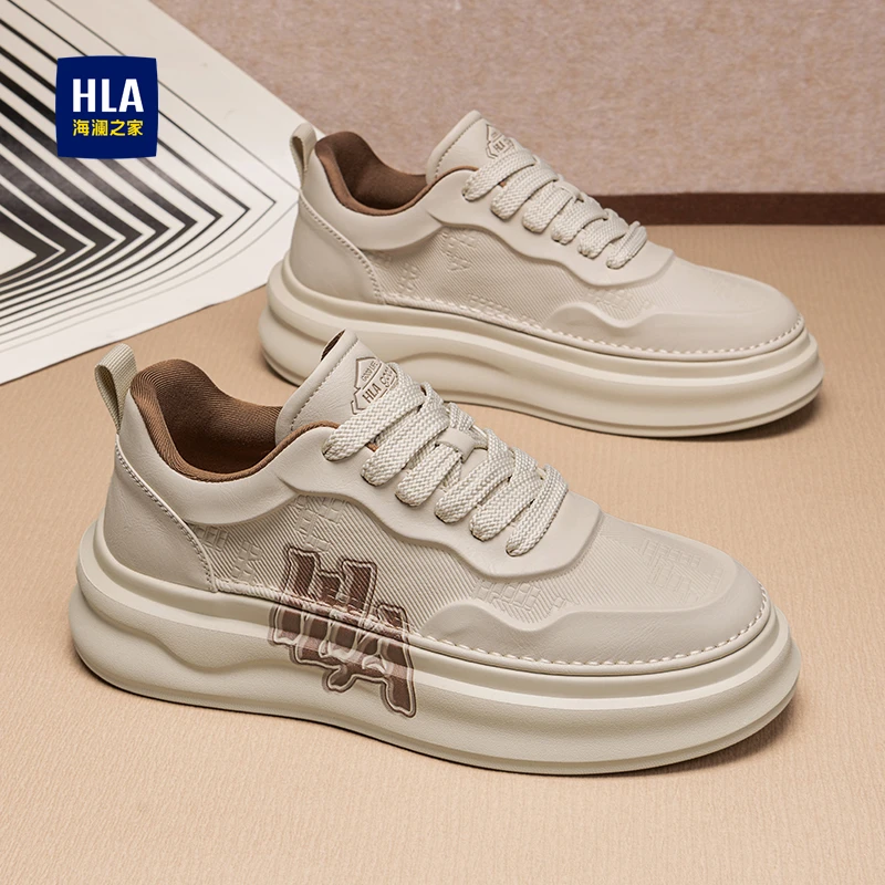 海澜之家鞋子男款2025秋季新款厚底增高休闲板鞋潮流开车鞋小白鞋