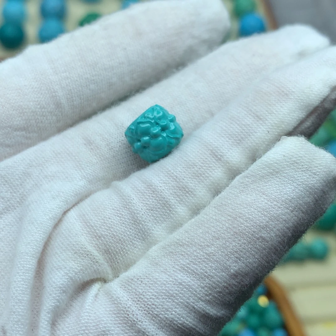 高瓷蓝绿并蒂莲花尺寸10