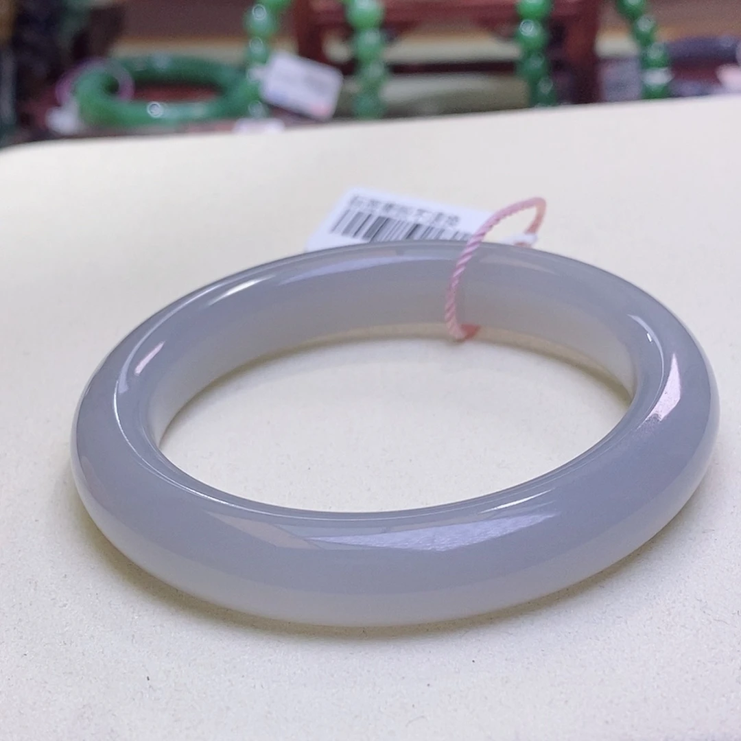 和田玉未镶嵌颈饰高冰烟紫香芋紫手镯57.5圈口