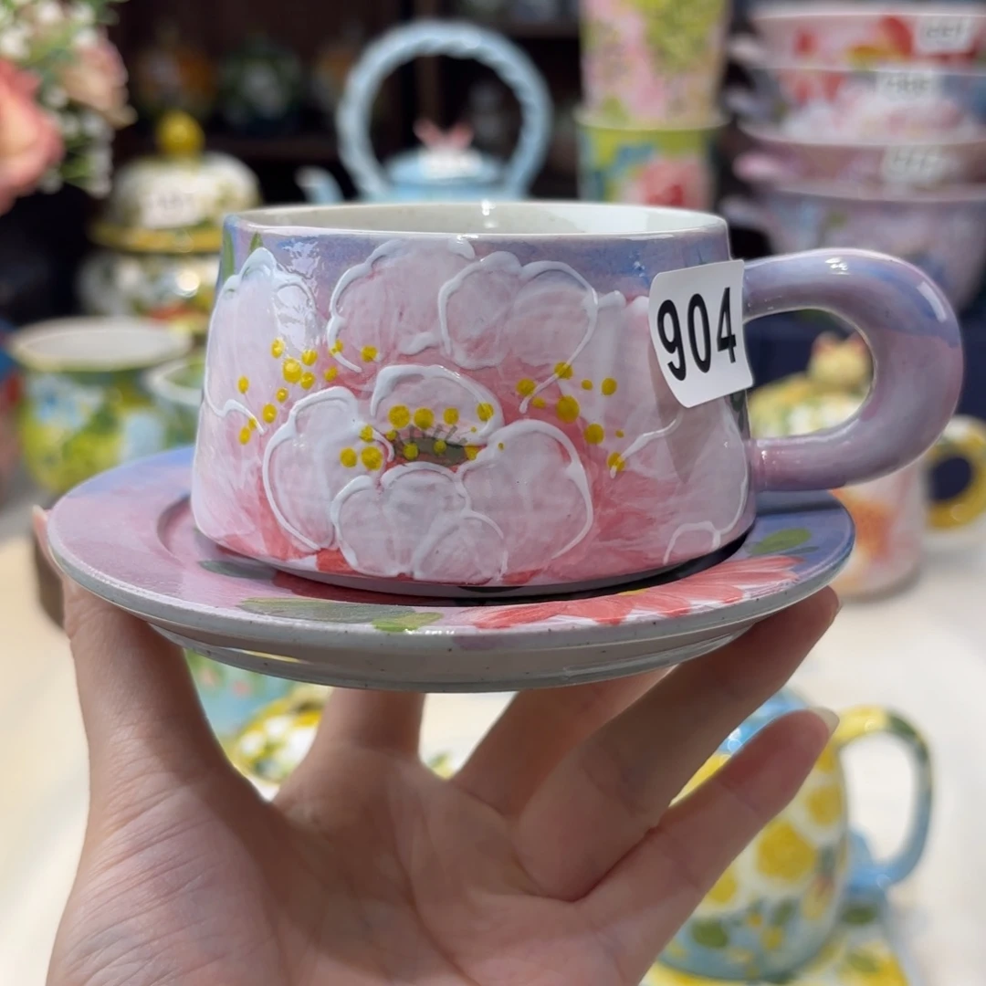 瓷片景德镇手绘高温釉下彩陶瓷茶具