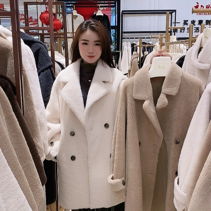 闪1羊毛羊皮一体 初晓皮草