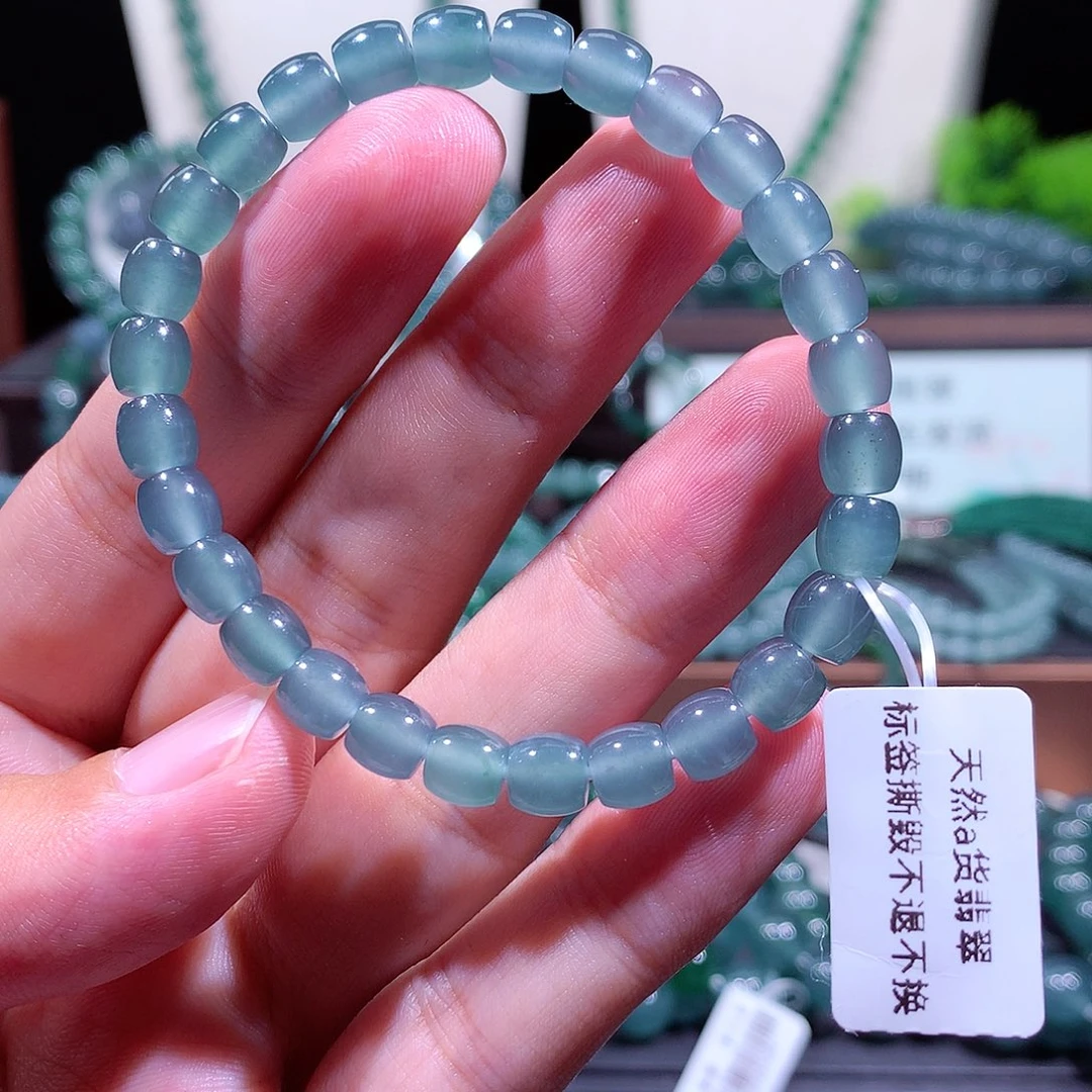 翡翠未镶嵌手链天然a货翡翠手串6.5