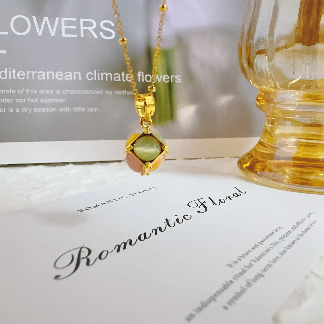 铜合金项链 1918 彩色魔方项链