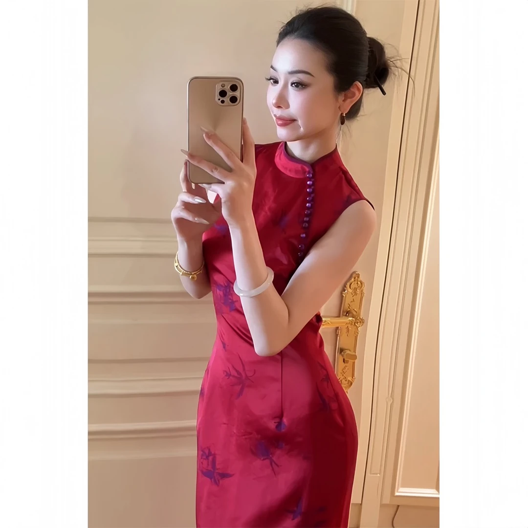 新中式国风复古改良旗袍连衣裙女春季新款设计感小众气质包臀裙子