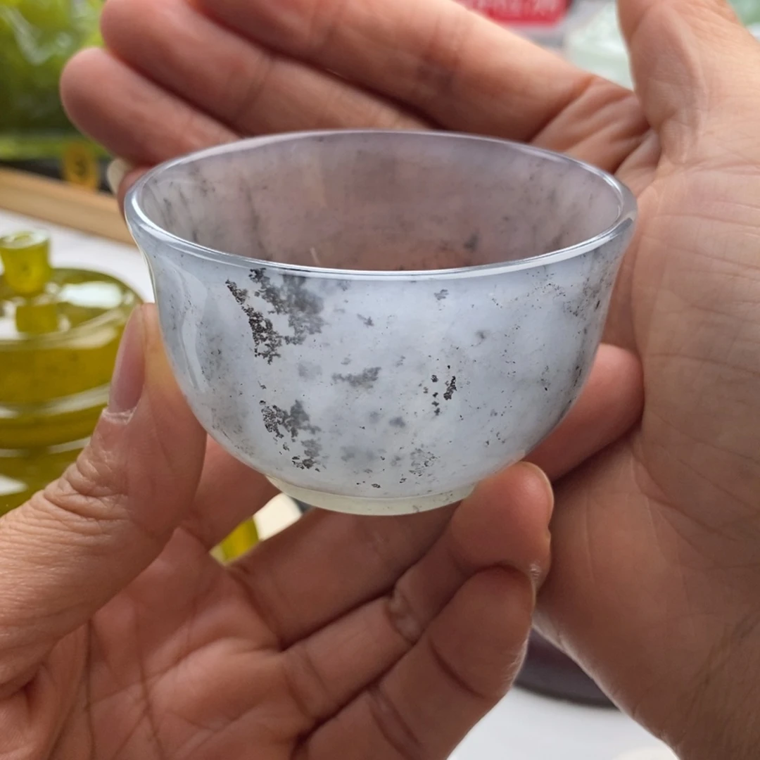 岫玉未镶嵌四大名玉茶杯50cc