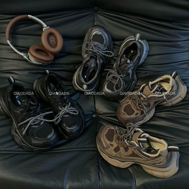 QIAODADA｜【巴家老爹】爆版网面拼色双鞋带小个子显高老爹鞋｜5公分