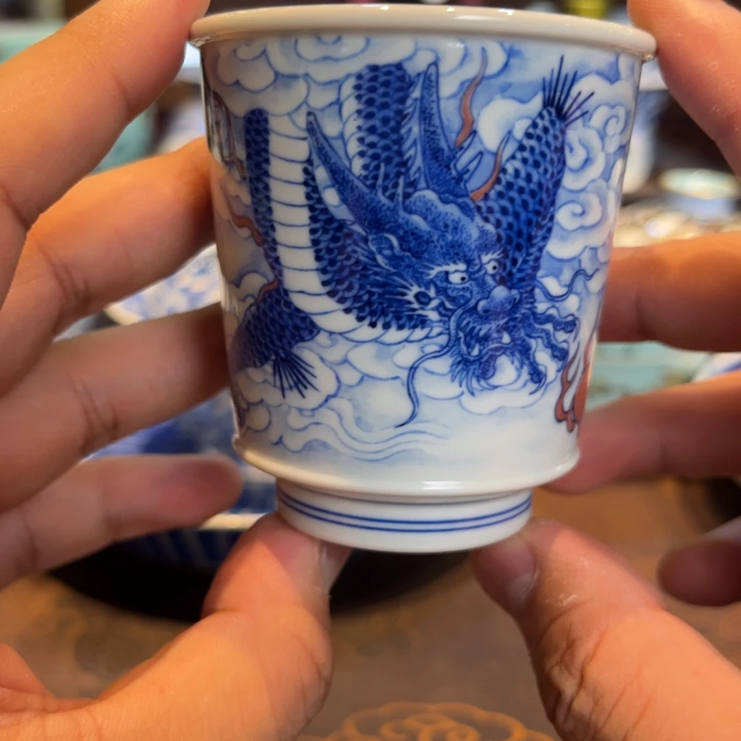 青花穿云龙主人杯