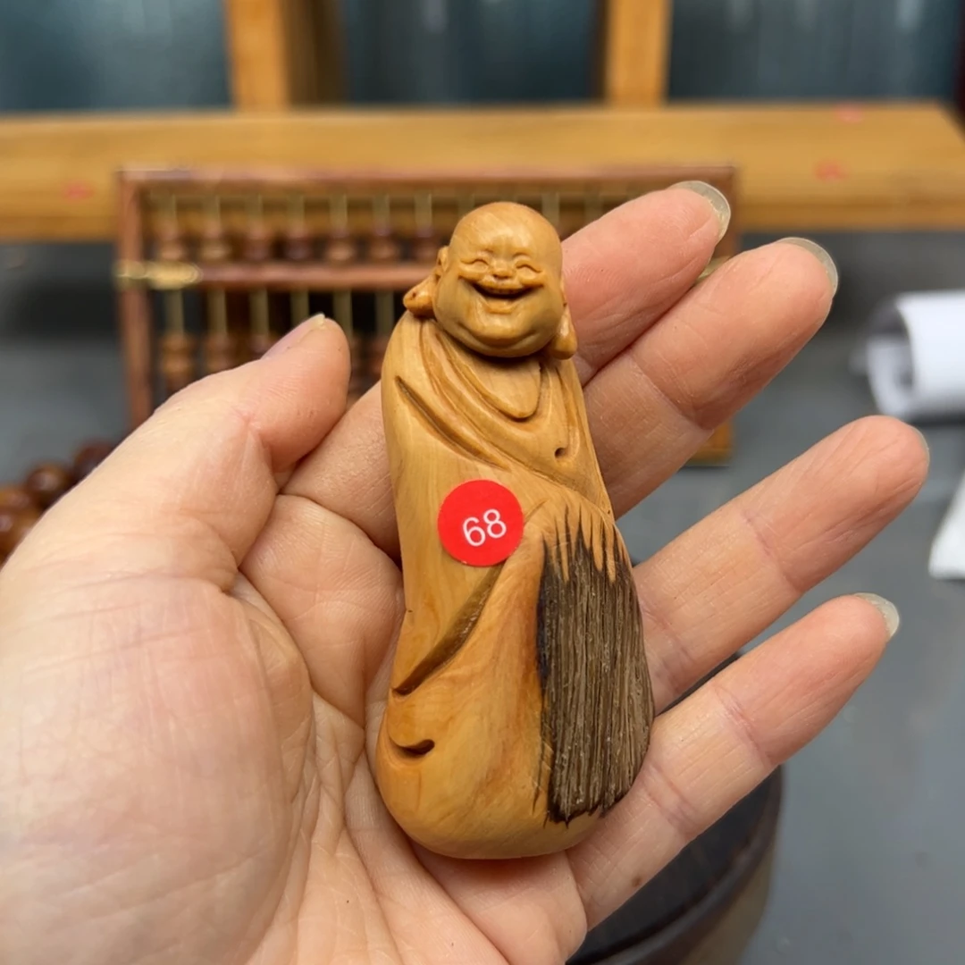 过***客木崖柏木摆件手把件，