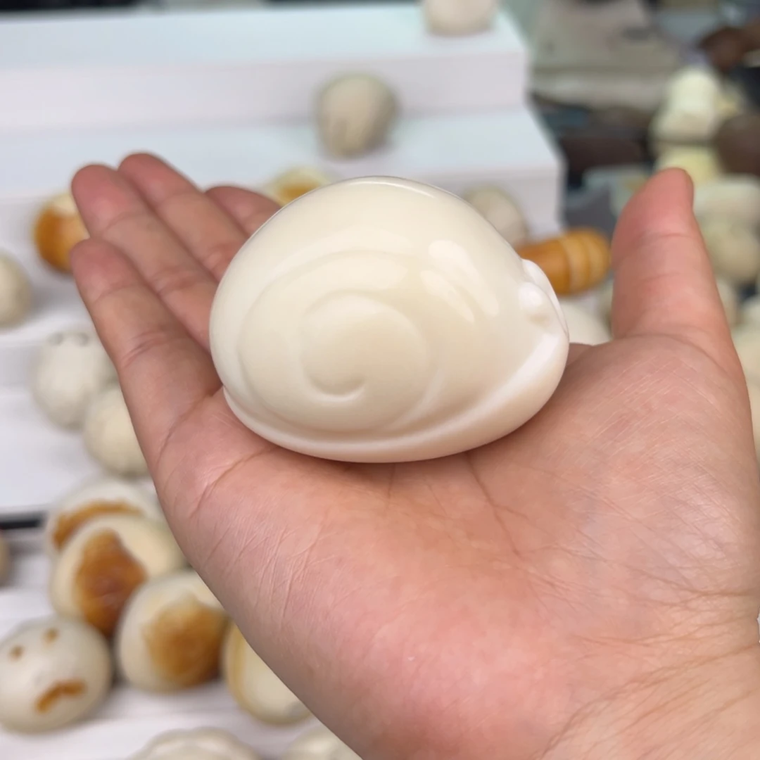 菩提根/象牙果把件四*佛定制巨大蜗牛镶钻