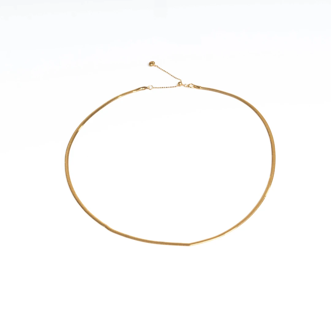 【大D】18K金/扁蛇骨链