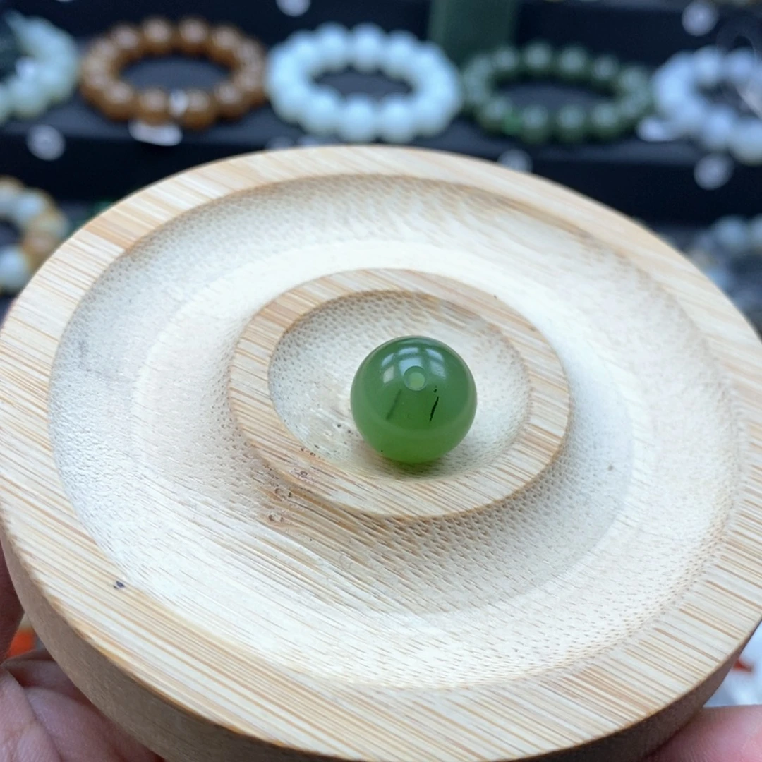 和田玉未镶嵌手串Q卡14乌兰海