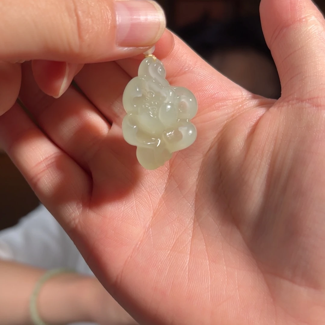 和田玉未镶嵌吊坠(不含链)莲花312