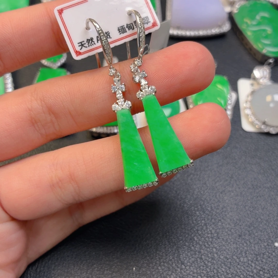 翡翠银S925镶嵌吊坠(不含链)