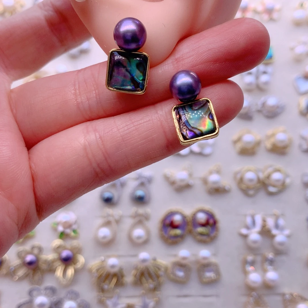 淡水珍珠合金耳饰