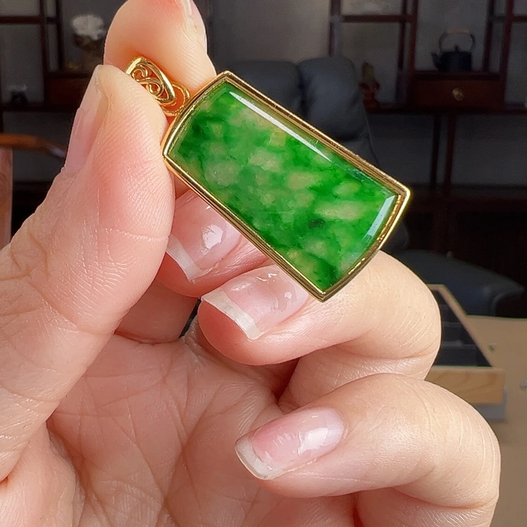 翡翠银S925镶嵌颈饰吊坠