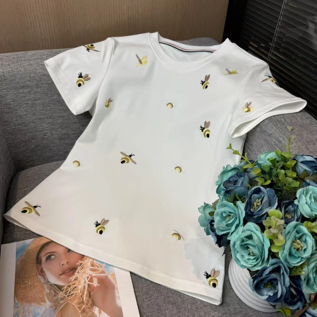 新款百搭轻奢短袖上衣女Z1004