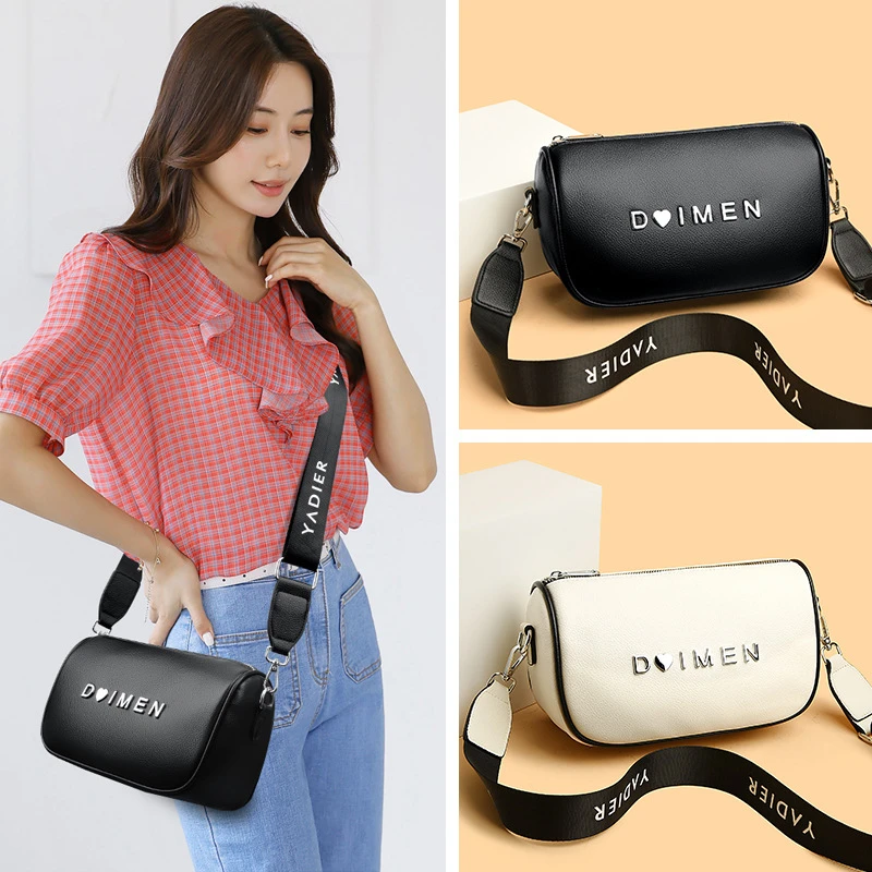 简约时尚休闲宽肩带小包包女2025新款便携百搭小方包高级感斜挎包