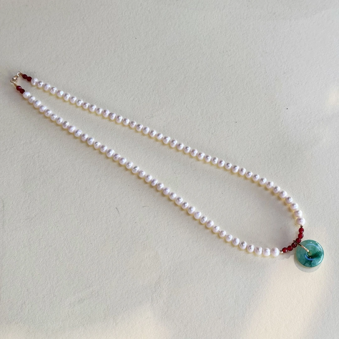 《鸿运当头》G18K翡翠珍珠项链，多样发一IDP11302300