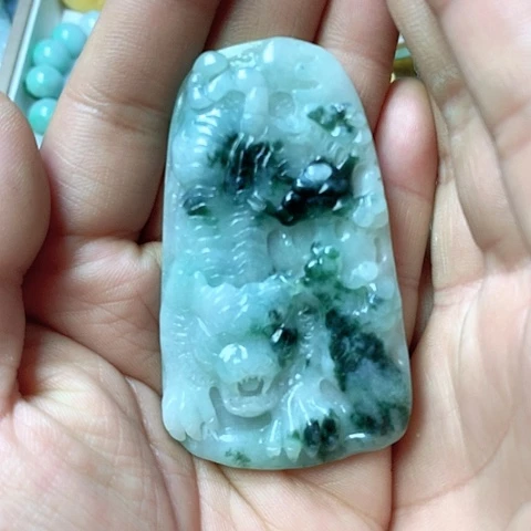 翡翠颈饰未镶嵌天然缅甸翡翠a货
