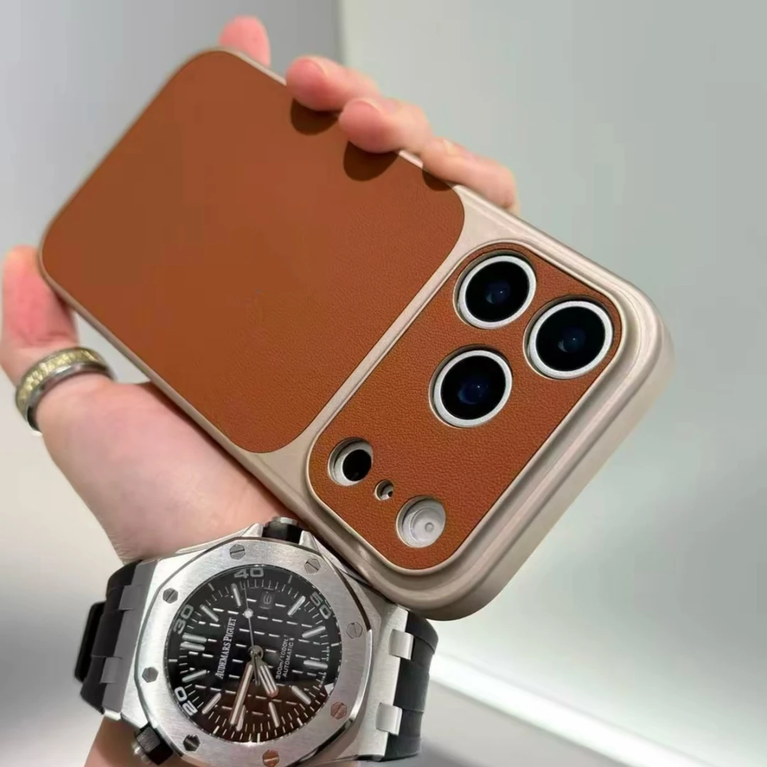 秒变17镜头镂空皮纹适用于苹果iPhone17promax/16/15/14/13手机壳