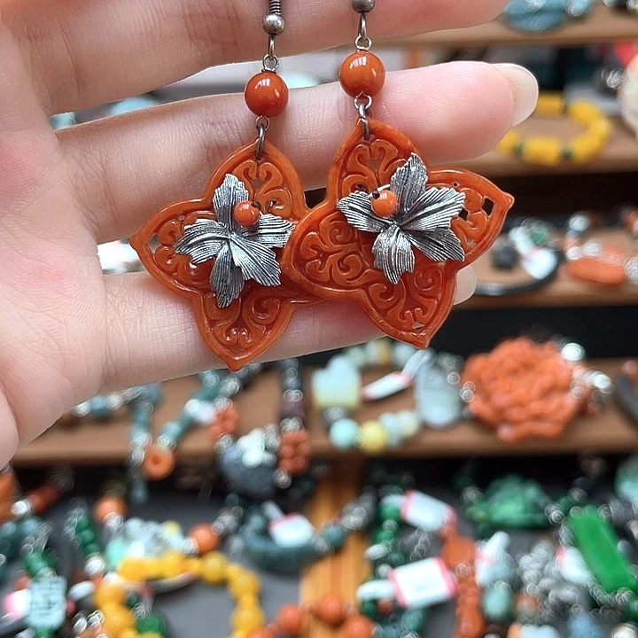 翡翠未镶嵌耳饰饰品