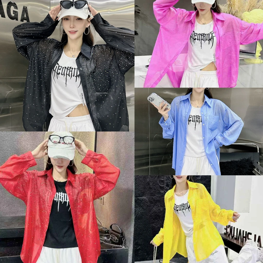 夏季新品9580款高级珠光纱面料衬衣 百搭时尚 洋气休闲