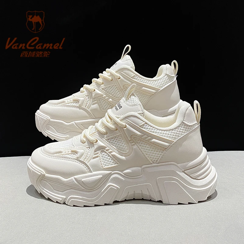 西域骆驼款透气网面厚底老爹鞋休闲运动鞋潮鞋四夏干净感痞帅男鞋
