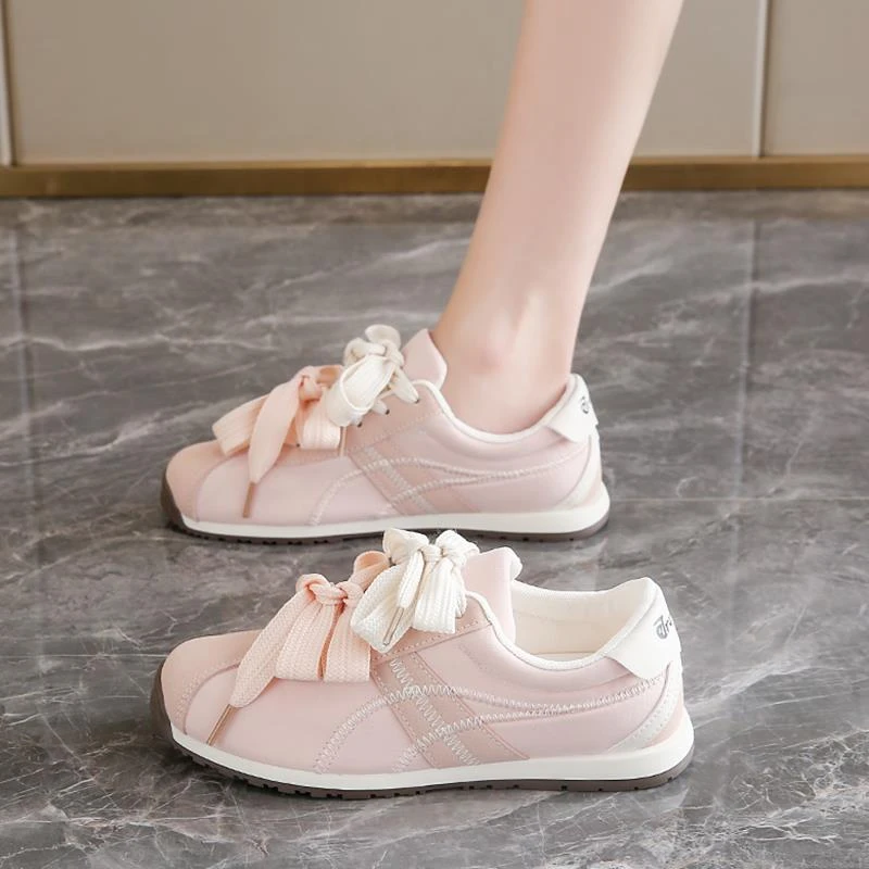 小众芭蕾风学生德训鞋女2025夏季新款爆款粉色阿甘鞋孕妇运动布鞋