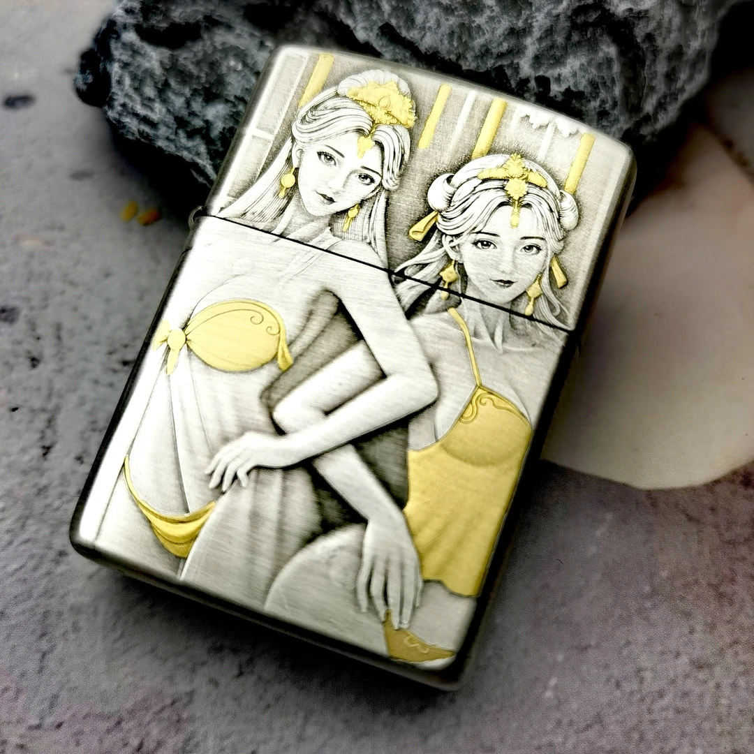 ZIPPO打火机包银鎏金盔甲双殊献舞赵飞燕DYJ1
