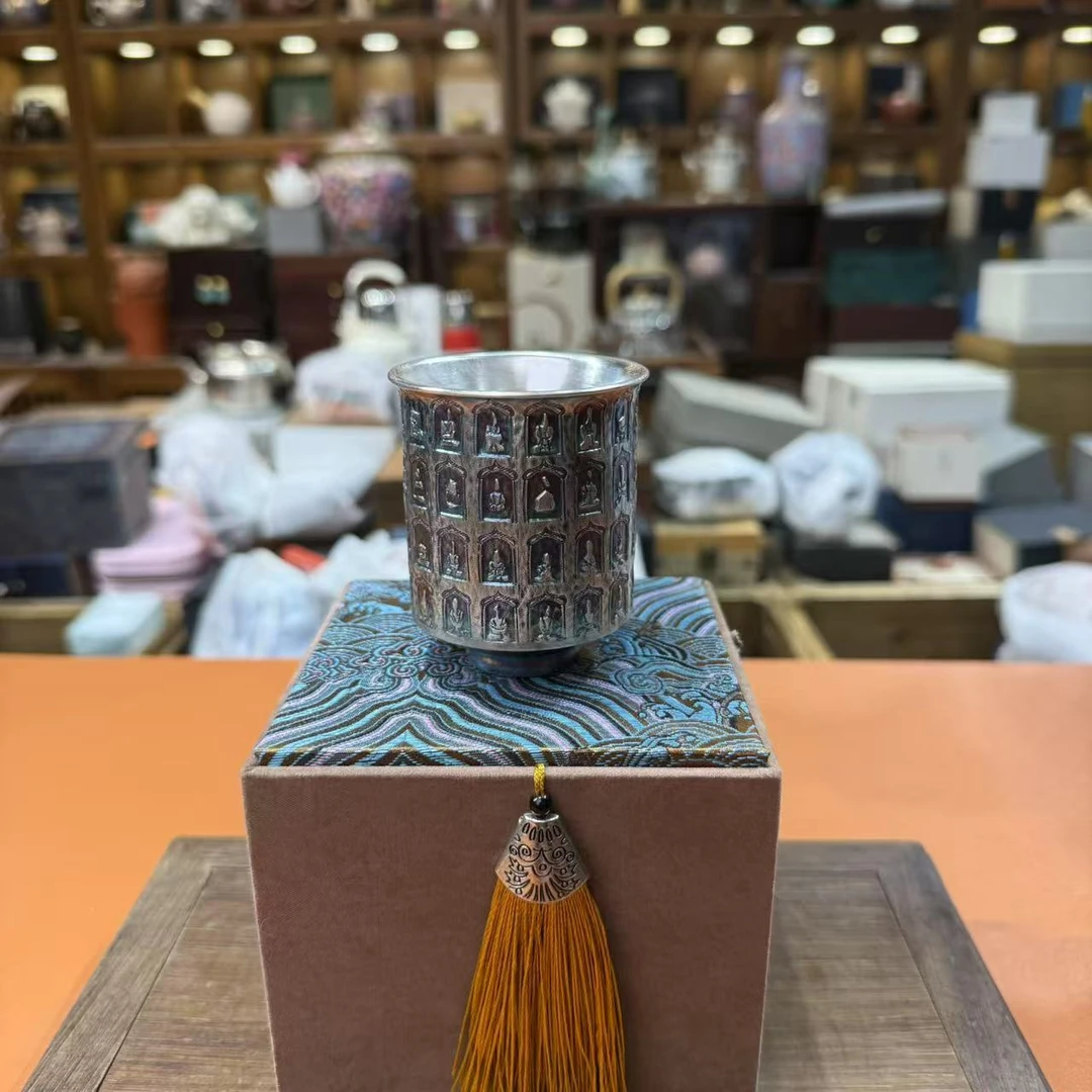 何赋森手作千佛鎏银999主人杯 4801