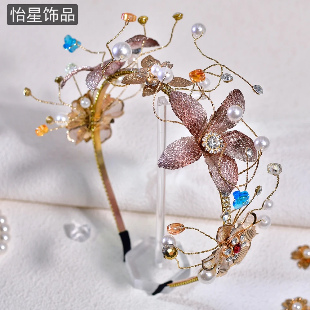 怡星 新品布艺花瓣设计感优雅显贵颜色丰富温柔造型感发饰A304
