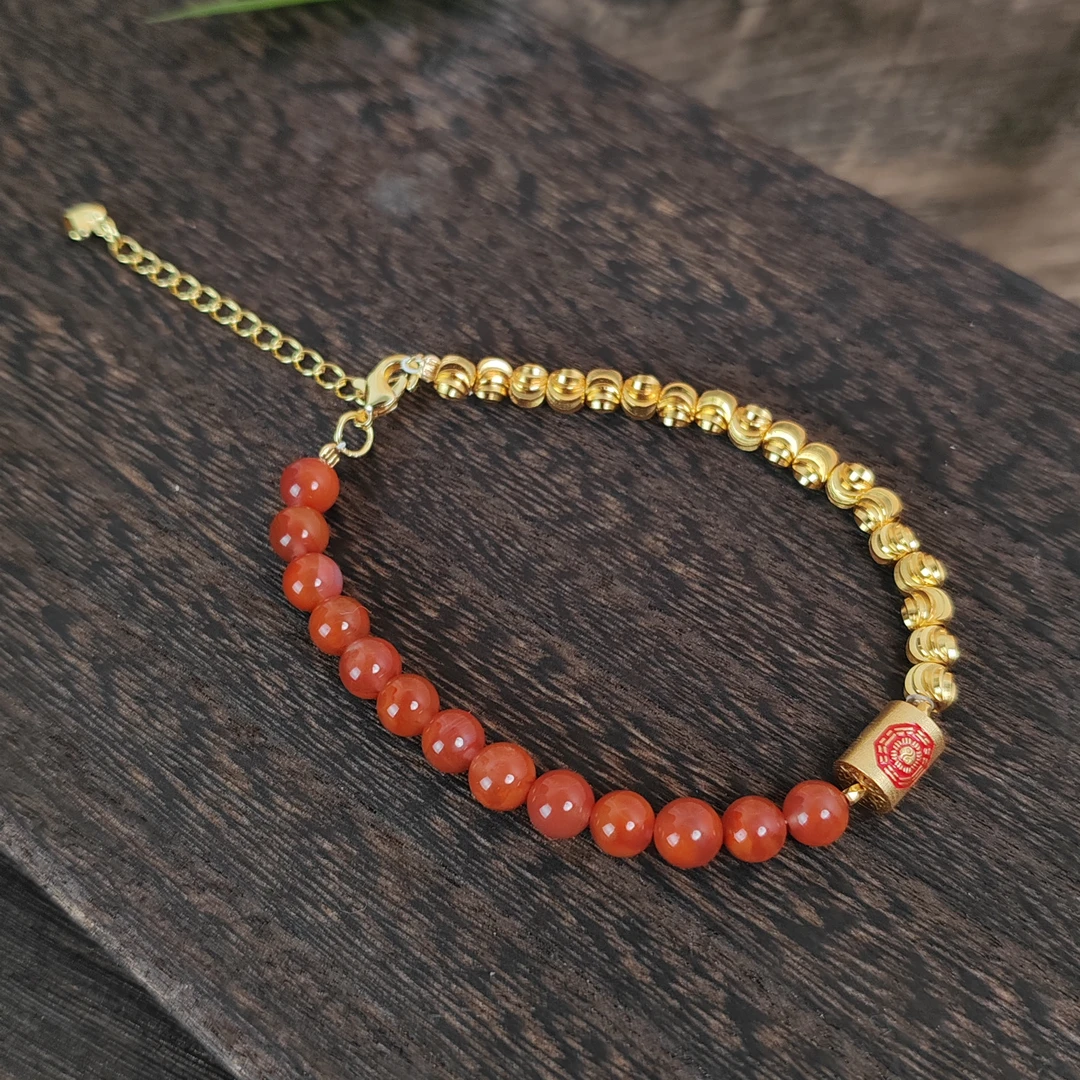 【橘子与海】南红设计款单圈手链