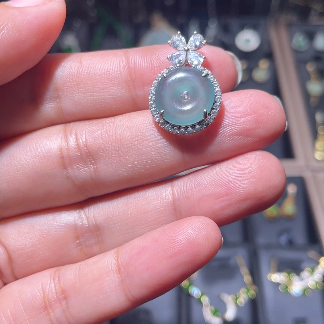 翡翠银S925镶嵌颈饰