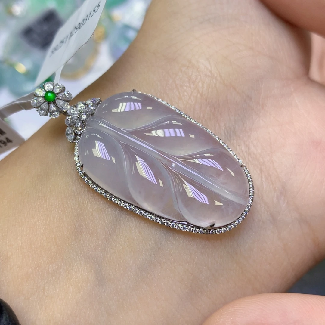 翡翠18K金镶嵌颈饰天然缅甸翡翠a货百元以上9元证书费自理