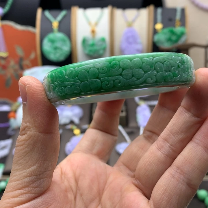 翡翠未镶嵌手链翡翠手镯56圈口