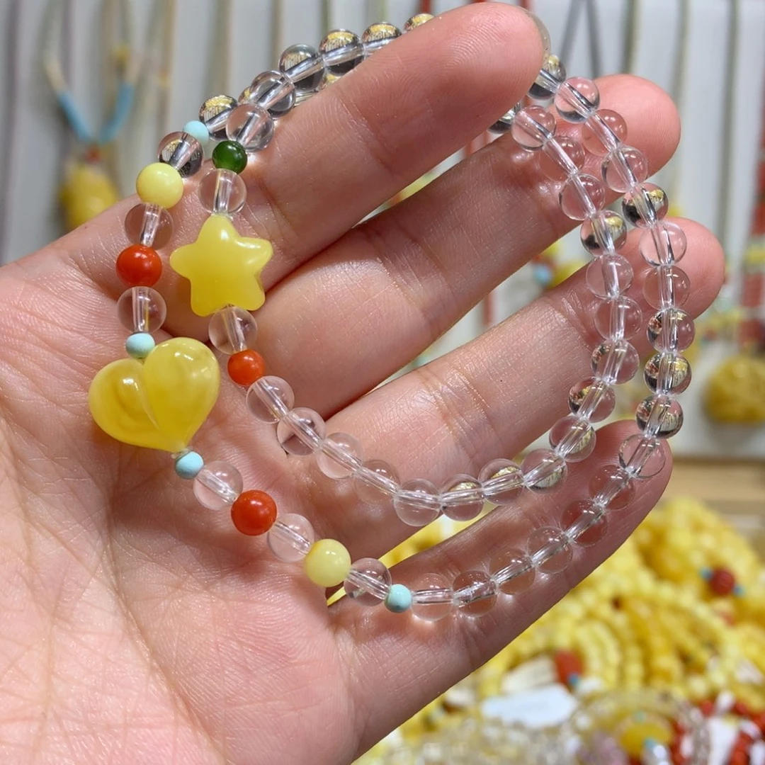 蜜蜡未镶嵌手链5.5mm