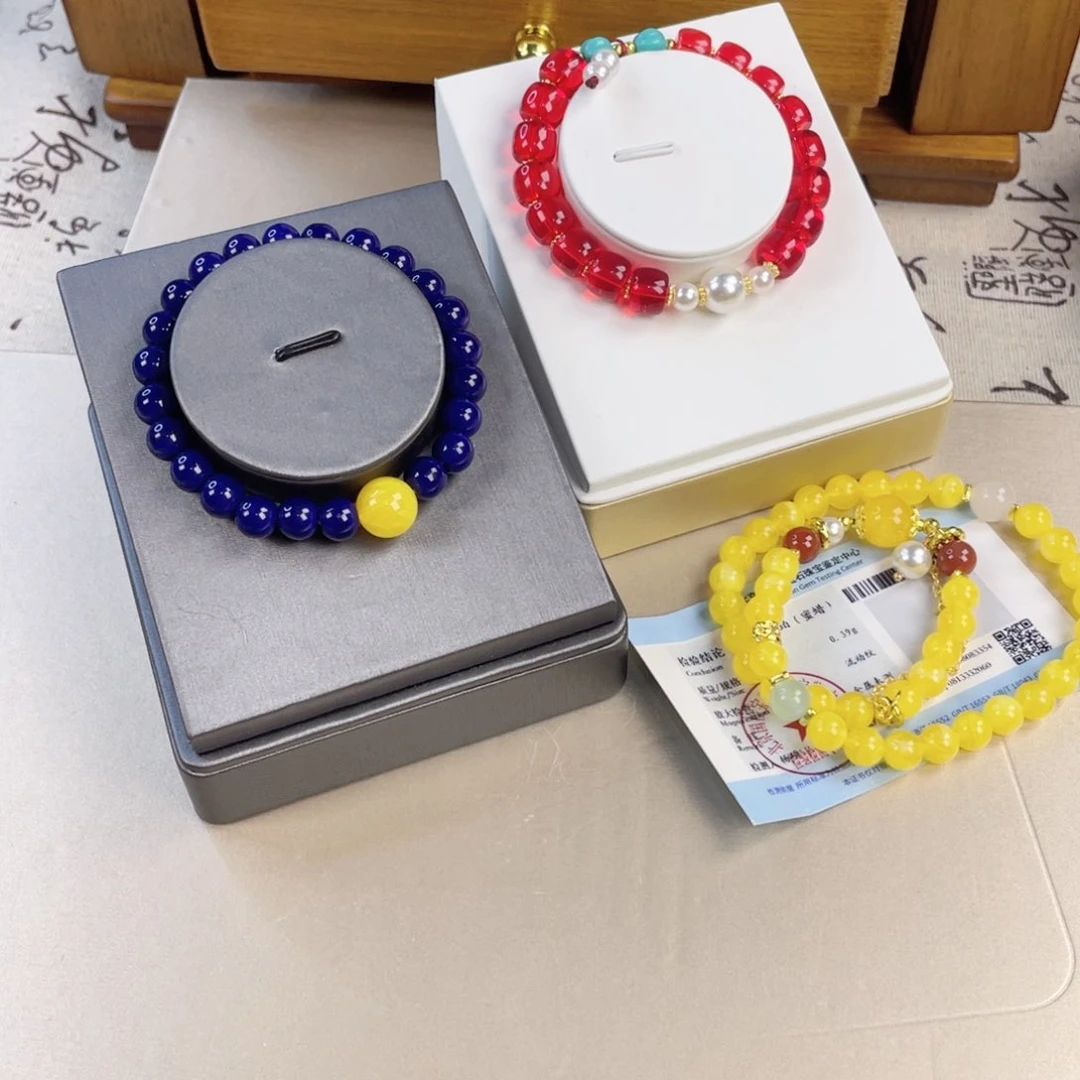 针钠钙石手饰银S925镀金镶嵌