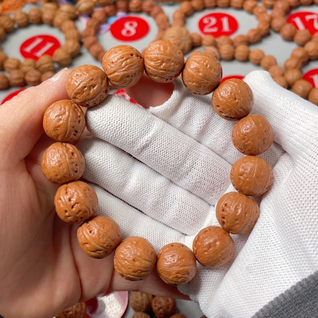 文玩核桃手串你****?光头小正圆17mm