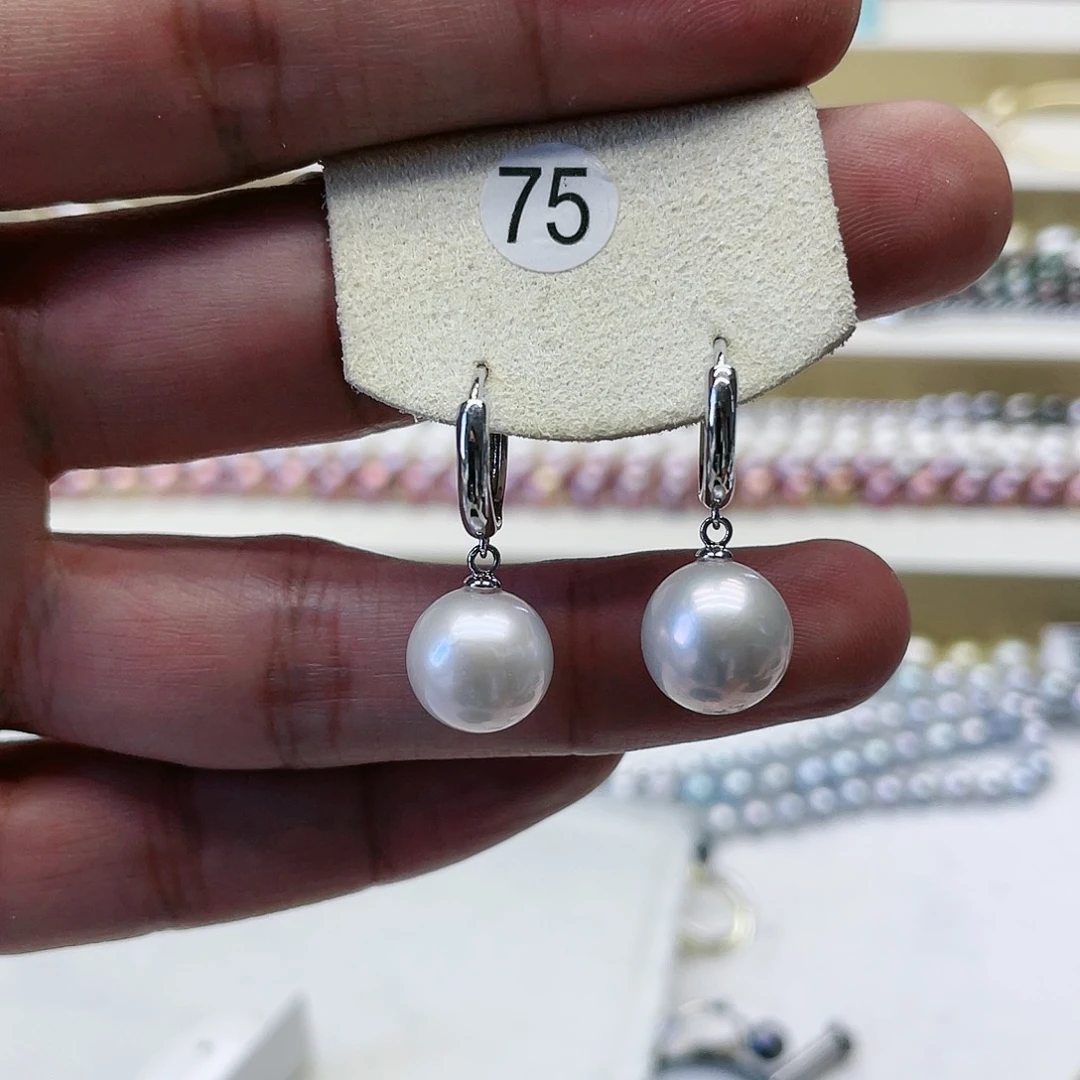 淡水珍珠耳饰银S925镶嵌