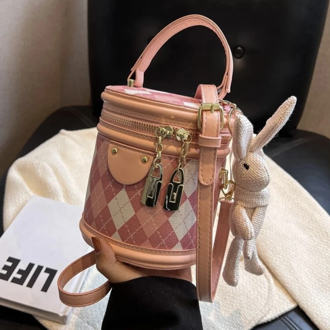 法式轻奢高档手提包包-（粉色*1+卡其色*1到手共两个）