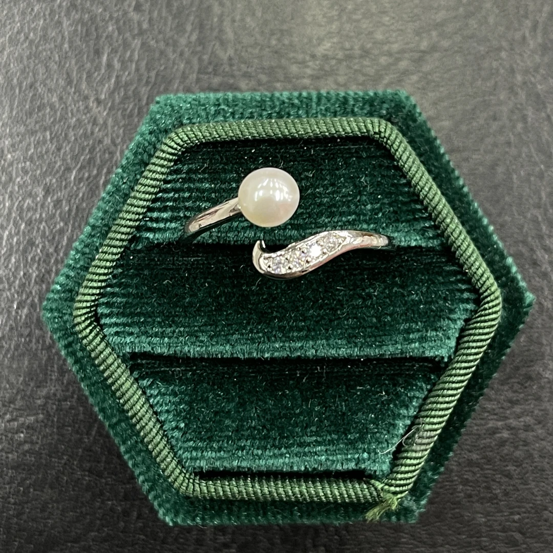 福 天然珍珠戒指