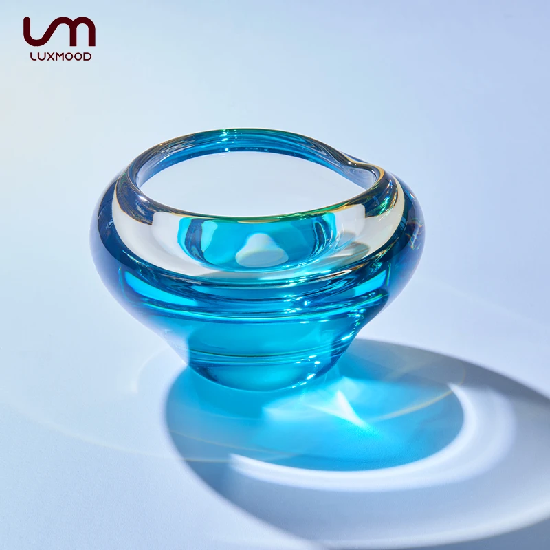 LUXMOOD勒慕轻奢高级摆件手工琉璃烟灰缸防飞灰客厅客厅轻奢摆件