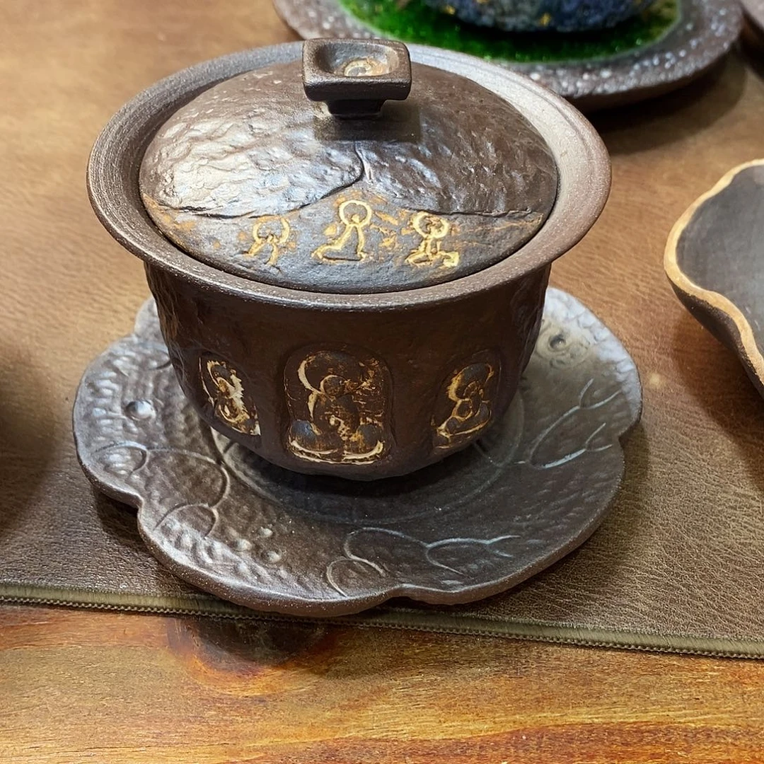 粗陶柴烧志野茶器